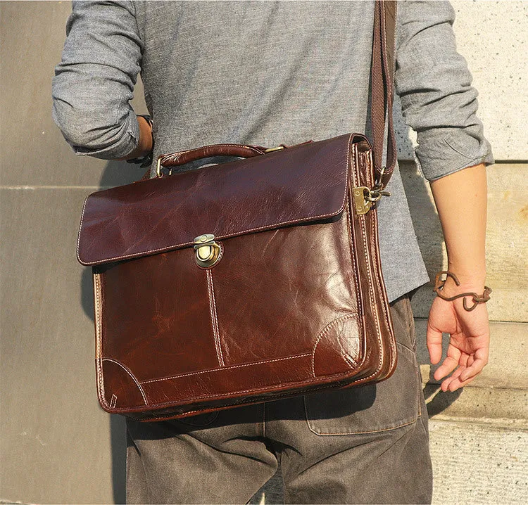 YAAGLE Fashion Real Leather Business Messenger Handbag YG7091